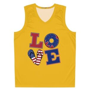 LG Kids Yellow Love USA Graphic Tank Top